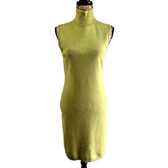 Carlisle Dresses & Skirts - CARLISLE Women's Green Sleeveless Turtleneck Merino Wool Knit Dress Jumper SZ M